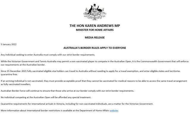 华体会下载-德约医疗豁免再遭审查？澳总理：若不符要求将遣返